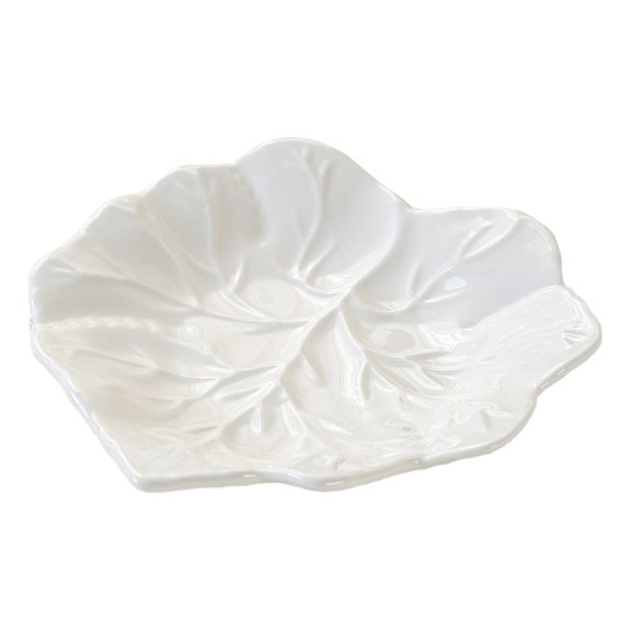 mdesiwst Ceramic Leaf-Shaped Spoon Rest Versatile Utensil Holder Condiment Dish Jewelry Storage Tray Practical Kitchen Utensil Rest