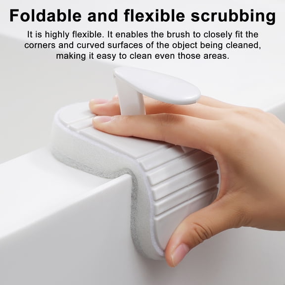mdesiwst Cleaning Brush Anti-Slip Handle Flexible Bendable Design Bathtub Tile Floor Toilet Deep Cleaning Brush Removes Stubborn Bathroom Scrubber