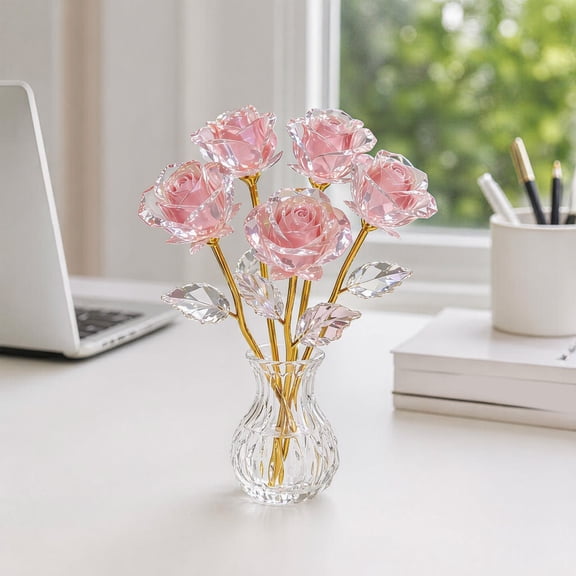 mdesiwst Colorful Rainbow Artificial Rose Flower, Faux Crystal Forever Preserved Flower, Eternal Rose Gifts for Grandma Daughter Wife Girlfriend