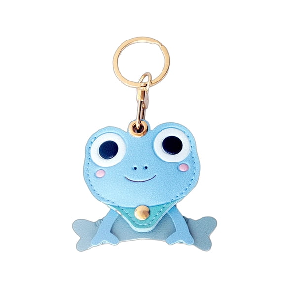 mdesiwst Creative Leather Frog Keychain Pendant Cute Frog-Shaped Card Holder Keychain Portable Anti-Lost Bag Charm School Bag Accessories Small Gifts