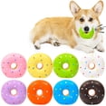 thumbnail image 1 of mdesiwst Donut Dog Toy Squeaky Latex Doughnut Dog Chew Toy Interactive Dog Training Toy for Outdoor Fetch Game Teeth Cleaning, 1 of 8
