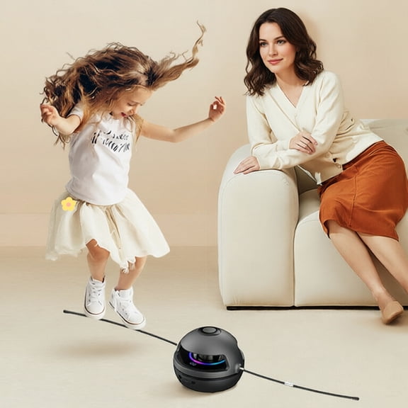 mdesiwst Electric Rope Skipping Machine with LED Light Speed Adjustable USB Rechargeable Smart Automatic Musical Jump Rope Machine with Counter