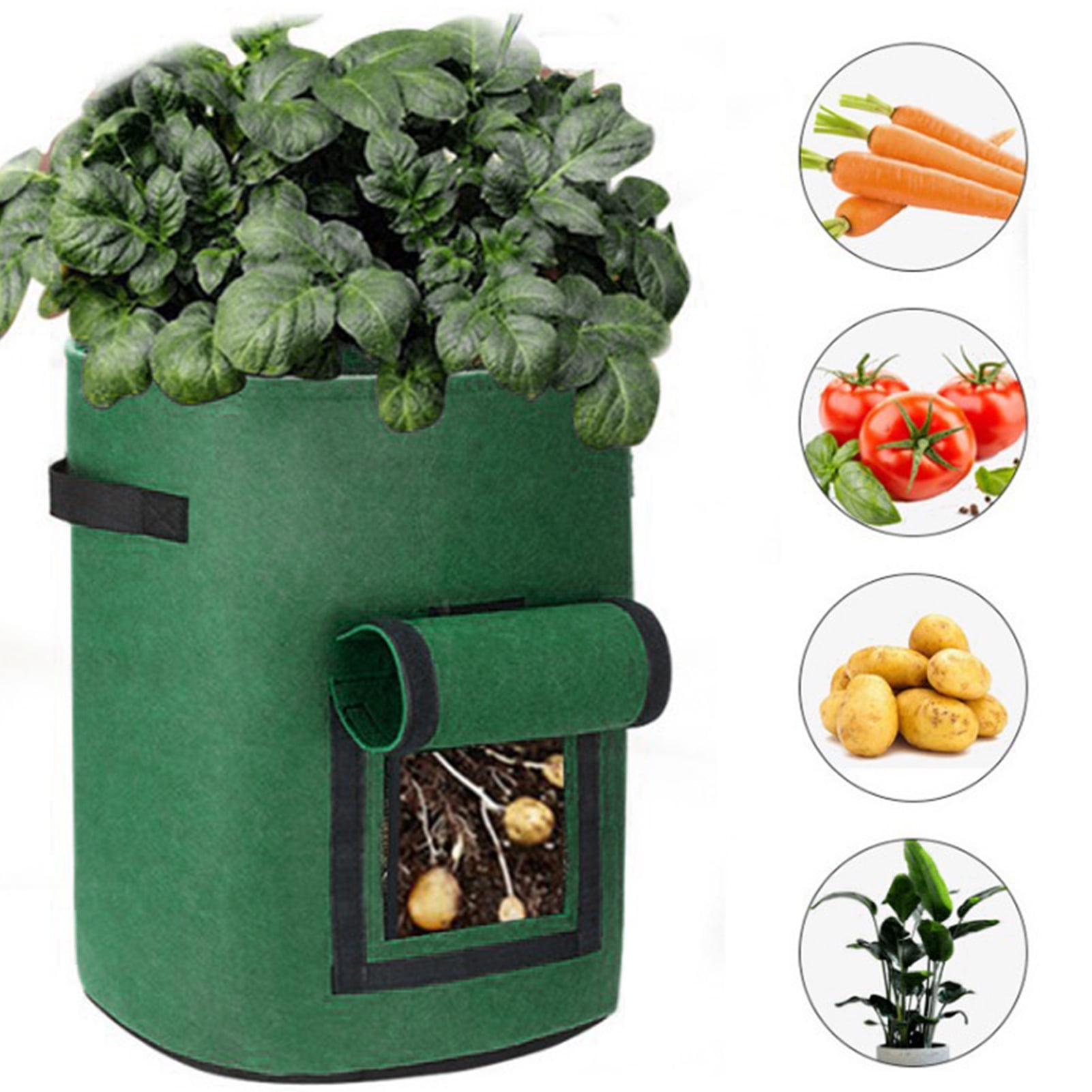 mdesiwst Ergonomic Handle Design Potato Growing Bag Felt Nonwoven