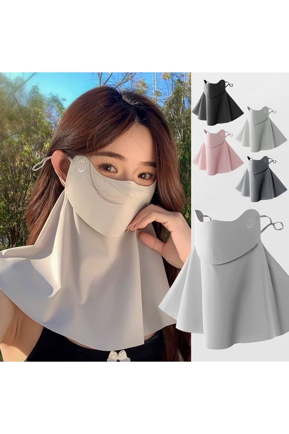 Face Guard Breathable Ice Silk Cooling Full Face Neck Cover Sun Protection Face Shield Outdoor Activities Summer Face Guard