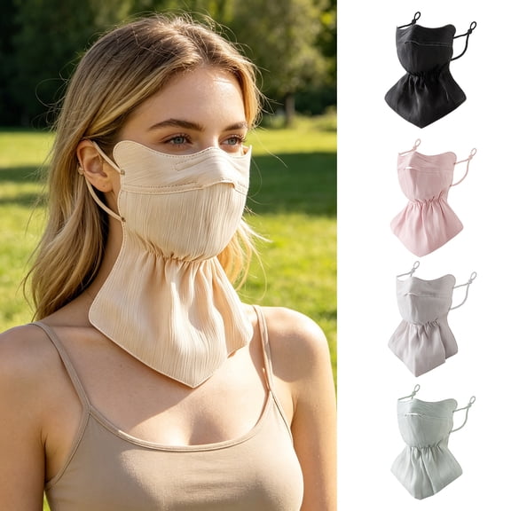 mdesiwst Face Guard High-Density Anti-UV Fabric Sun Protection Face Guard 3D Tailored Fit Adjustable Straps Summer Outdoor Face Protector