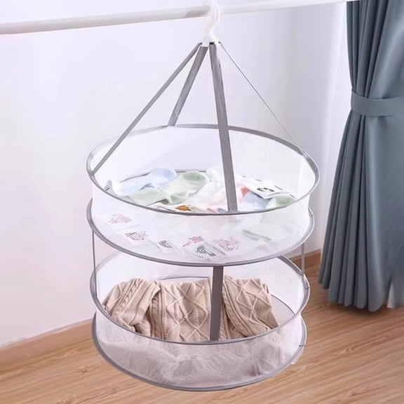 mdesiwst Foldable Mesh Clothes Drying Rack Hanging Sweater Socks Underwear Delicate Garments Dryer Net Lay Flat Collapsible Laundry Clothes Drying Basket