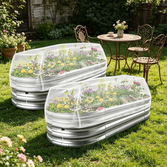 mdesiwst Garden Bed Cover Netting Plant Insect Barrier Netting with Drawstring Fine Mesh Bird Netting for Raised Garden Bed Planter Box Protection from Animal