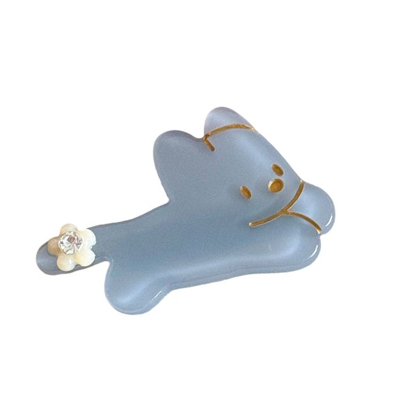mdesiwst Girl Hairpin Rhinestones-Encrusted Flowers Soft Cartoon Puppy Shape Acetate Plate Hair Clip Side Bang Hair Pin Hair Accessory