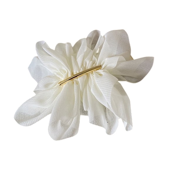 mdesiwst Hairpin Handmade Chiffon Flower 3D Petals Hair Clip with Polished Metal Spring Clip Back Head Bun Hair Accessories