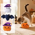 thumbnail image 1 of mdesiwst Halloween Theme Cat Toy, Soft Ghost Bat Pumpkin Plush Toy, Cute Stuffed Cat Chew Toy for Indoor Cats Boredom Relief, 1 of 8