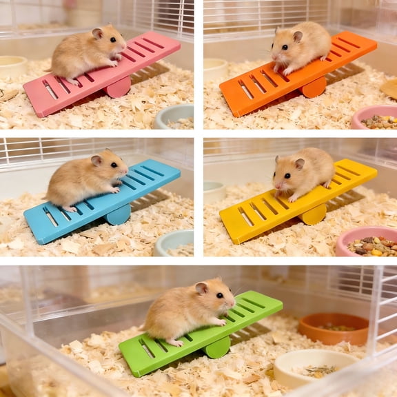 mdesiwst Hamster Seesaw Toy Cage Decoration Boredom Relief Small Animals Chinchilla Gerbil Rat Mouse Seesaw Exercise Toy Pet Supplies