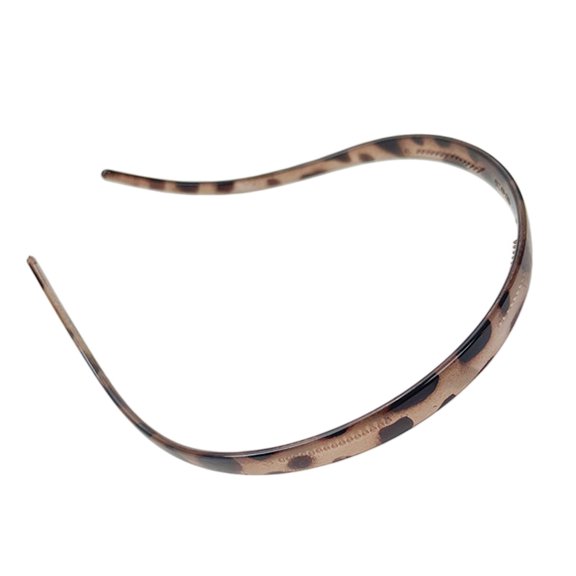 mdesiwst Headband Leopard Print Resin Headband with Anti-Slip Teeth Retro Tortoise Shell Thin Design Washing Face Makeup Hair Hoop