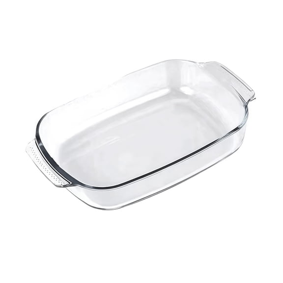 mdesiwst Heat-Resistant Glass Baking Dish with Handles Transparent Rectangular Cake Pan for Oven Microwave Fridge Multi-Purpose Casserole for Lasagna Fish Vegetables