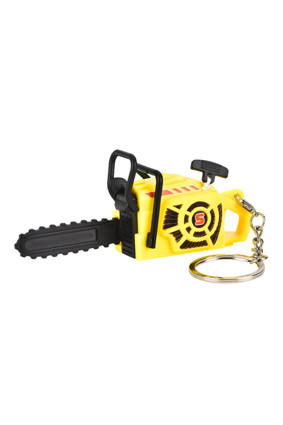 Keychain Compact Chainsaw Keychain with Interactive Rope Pull Decompression Play Adjustable Handle Detachable Saw Chain Realistic Tool