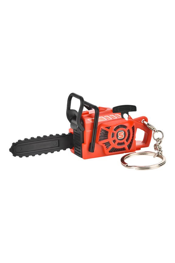 Keychain Compact Chainsaw Keychain with Interactive Rope Pull Decompression Play Adjustable Handle Detachable Saw Chain Realistic Tool
