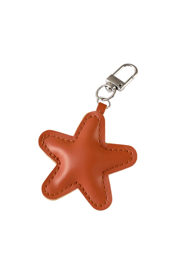Keychain Pendant Imitation Leather Soft Cotton-Filled Star Shape Key Chain with Metal Buckle Bag Hanging Ornament
