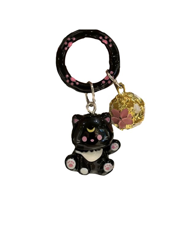 Keychain Pendant Three-dimensional Cat Bell Sound Keyring Keys Bags Phone Lanyard Versatile Hanging Ornament