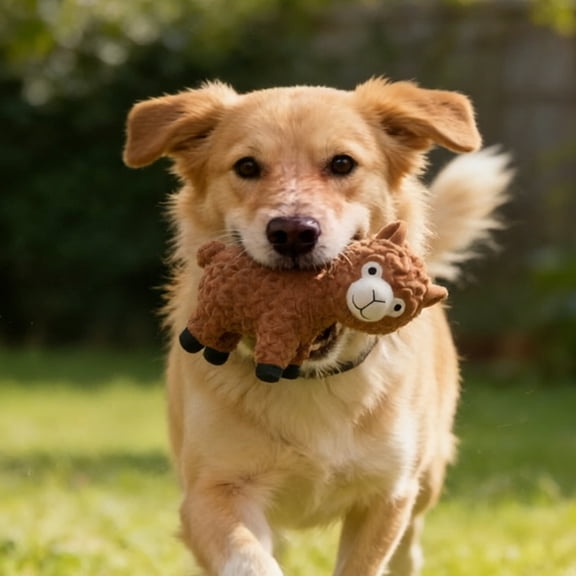 mdesiwst Latex Dog Toy with Squeaker for Small Medium Large Dogs Interactive Alpaca Shape Dog Chew Toy for Teething Training