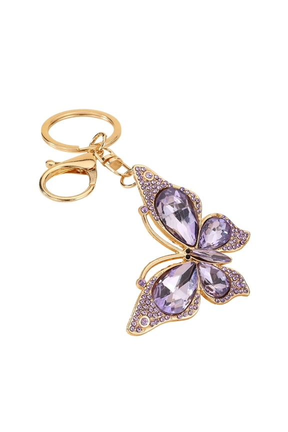 Light Luxury Butterfly Keychain Crystal Pendant Rhinestone Butterfly Keychain Colorful Diamond Butterfly Pendant Sparkling Bag Charm Gift for Women Girls