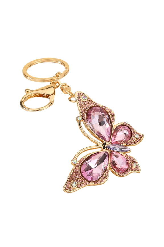 Light Luxury Butterfly Keychain Crystal Pendant Rhinestone Butterfly Keychain Colorful Diamond Butterfly Pendant Sparkling Bag Charm Gift for Women Girls