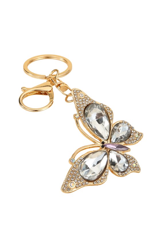 Light Luxury Butterfly Keychain Crystal Pendant Rhinestone Butterfly Keychain Colorful Diamond Butterfly Pendant Sparkling Bag Charm Gift for Women Girls