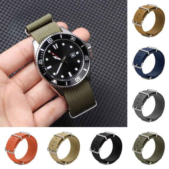mdesiwst Nylon Watch Strap Replacement Breathable 18/20/22MM Women Men Braided Watch Wristband with Metal Pin Buckle Watch Accessories