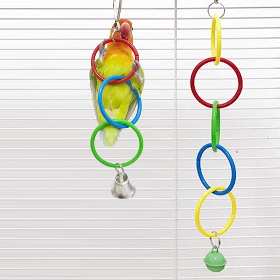 mdesiwst Parrot Climbing Ring Toy Bite-Resistant Plastic Swing for Cockatiels Climbing Bird Accessory for Small Medium Birds