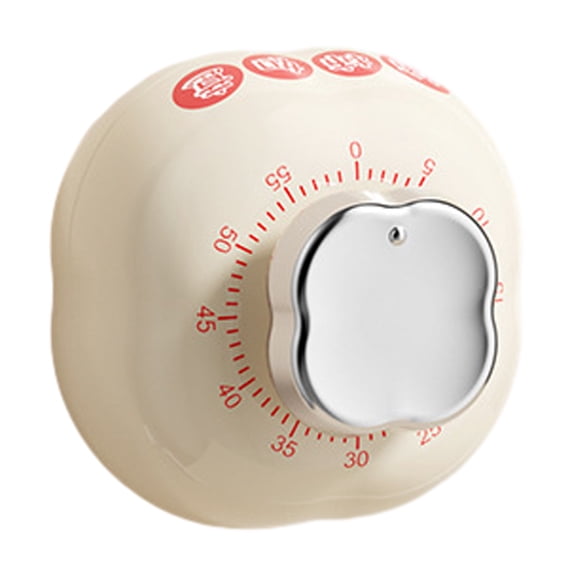 mdesiwst Persimmon Shape Mechanical Kitchen Timer with Magnetic Back Cute Cooking Reminder for Baking Boiling 60-Minute Countdown Loud Ringing Timer for Home Office