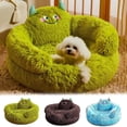 thumbnail image 1 of mdesiwst Plush Cat Calming Bed Cute Shape Dog Donut Bed with Raised Head And Neck Support Pads Cozy Pet Round Cuddler Bed for Cats Puppies, 1 of 8