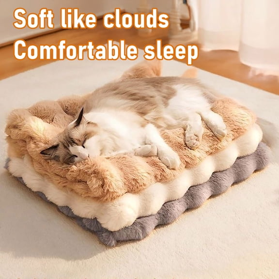mdesiwst Plush Pet Blanket Thick Orthopedic Dog Cat Mat Waterproof Liner Non-Slip Bottom Removable Washable Cover Spill-proof Pet Bed Liner