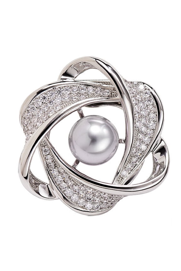 Scarf Ring Clip for Women Rhinestone Flower Belt Scarf Slide Buckle Metal Floral Shawl Brooch Ties Clips for Dress Shirts Clothing Accessories