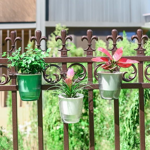 mdesiwst Self Watering Wall Mounted Flower Pot Double-Layer Root-Rotproof Plant Pot with Transparent Water Level for Indoor Plants Balcony Office Decor