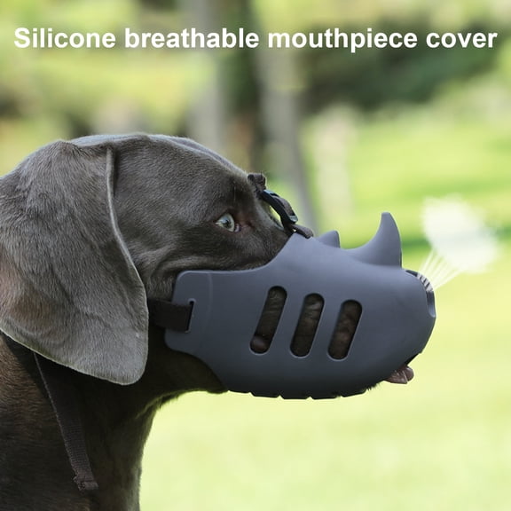 mdesiwst Silicone Dog Muzzle Rhino Design Soft Basket Muzzle with Adjustable Strap Funny Dog Muzzle to Prevent Biting Barking Chewing for Small Medium Large Dogs Training Grooming