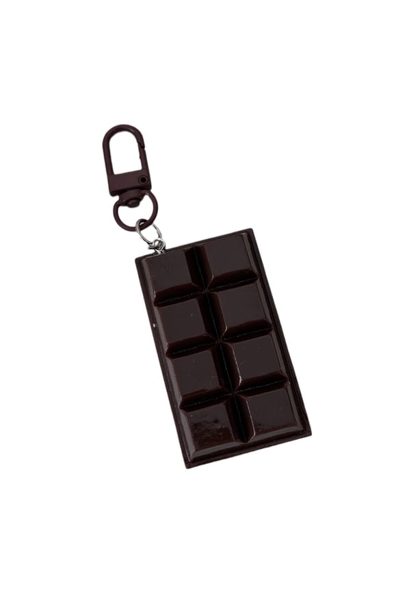 Simulated Chocolate Keychain Pendant Mini Realistic Chocolate Charm for Bags And Cars Keys Fun Creative Food Toy Accessory Novelty Gift for Chocolate Lovers