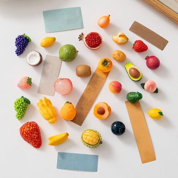 mdesiwst Simulated Fruit Refrigerator Magnet 3D Fruit Resin Fridge Magnet Home Kitchen Office Whiteboard Cabinet Locker Decoration Magnet