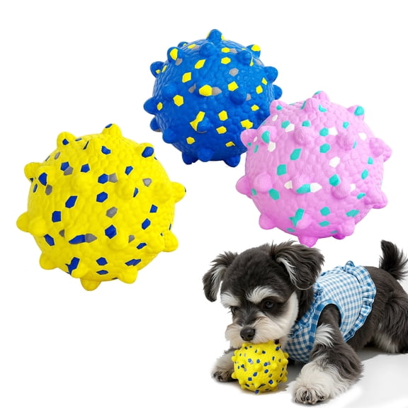 mdesiwst Spiky Dog Ball Quiet Dog Chew Toy Ball Puppy Teething Ball Dog Teeth Cleaning Toy for Aggressive Chewers Small Medium Large Dogs
