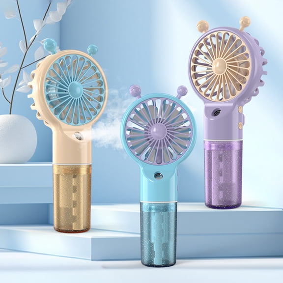 mdesiwst Spray Fan Cartoon Snail Design Silent Motor Mini Handheld Tabletop Fan with Water Mist Cooling USB Rechargeable Handheld Fan
