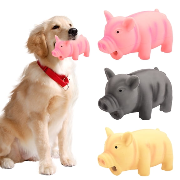 mdesiwst Squeaky Piglet Dog Toy Latex Pig Dog Chew Toy Cleans Teeth Interactive Dog Fetch Toy for Puppy Teething Catching Biting