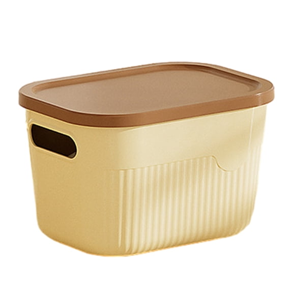 mdesiwst Storage Box with Handle And Lid Organizer Space Saving Stackable Container for Kitchen Bedroom Dormitory