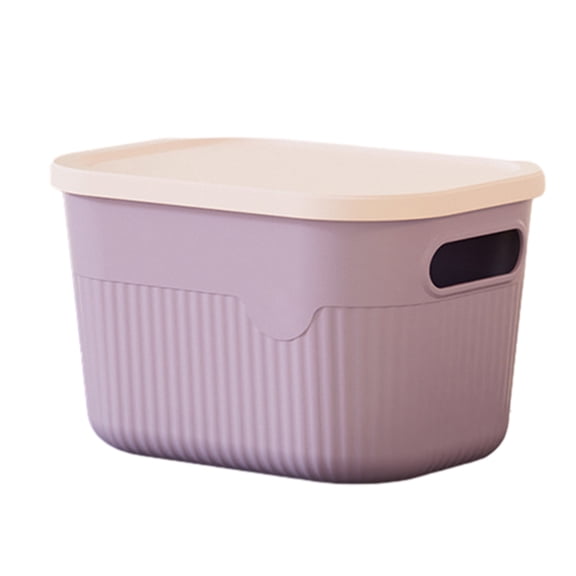 mdesiwst Storage Box with Handle And Lid Organizer Space Saving Stackable Container for Kitchen Bedroom Dormitory