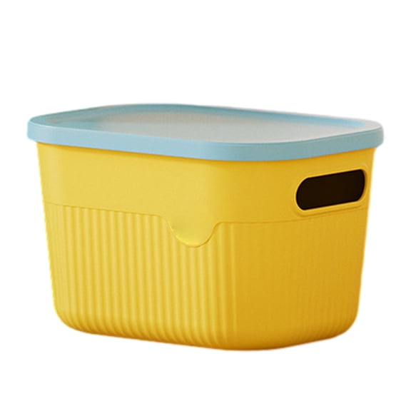 mdesiwst Storage Box with Handle And Lid Organizer Space Saving Stackable Container for Kitchen Bedroom Dormitory
