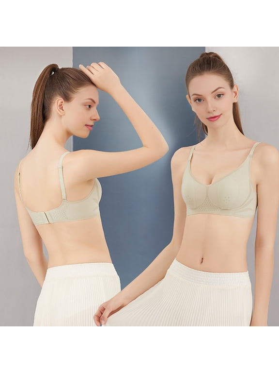 Summer Ultra-Thin Ice Silk Bra for Women Seamless Wireless Push Up Everyday Bra Breathable Full Coverage Cool Bra