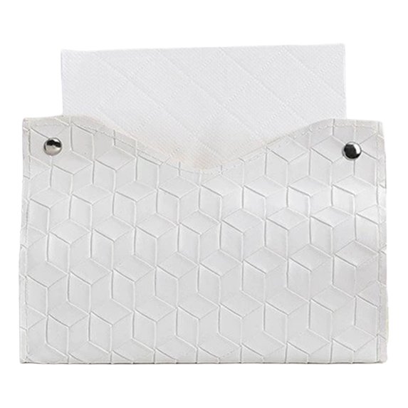 mdesiwst Tissue Box PU Leather Tissue Holder Smooth Dispensing Decorative Paper Towel Case Simple Style Organizer for Home Office Desktop