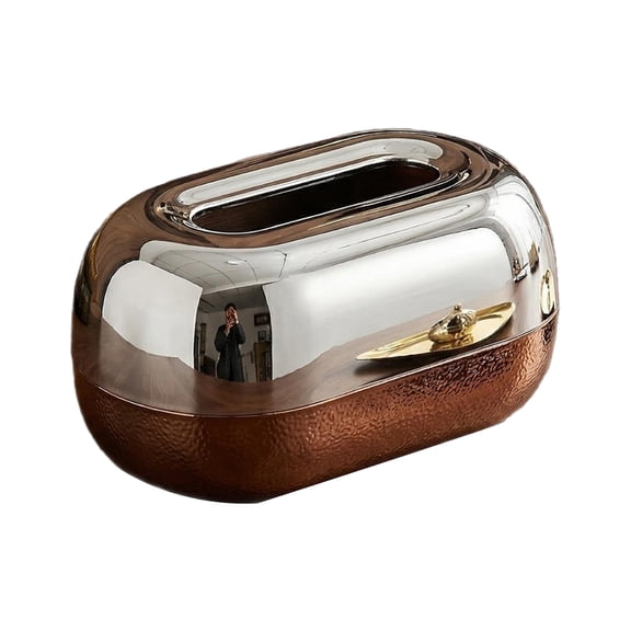 mdesiwst Tissue Box with Large Opening Mirror Surface Holder Anti-Slip Bottom Tissue Container for Living Room Coffee Table