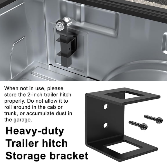 mdesiwst Trailer Hitch 2-Inch Tow Hook Storage Rack Heavy Duty Steel Powder-Coated Wall Mount Bracket Rear Bumper Tow Hook Holder