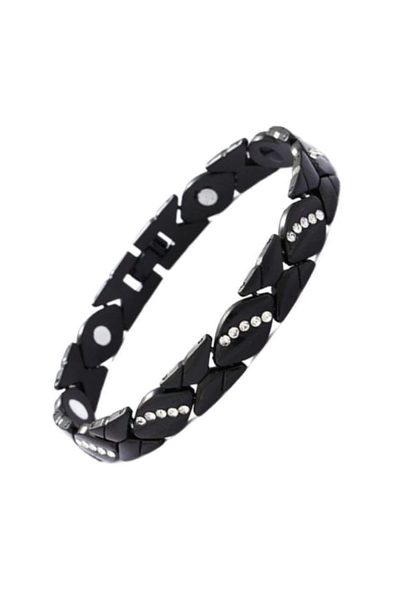 Women Bracelet Micro-Paved Rhinestones Inlaid Leaf Design Electroplated Bangle Wrist Jewelry Accessories