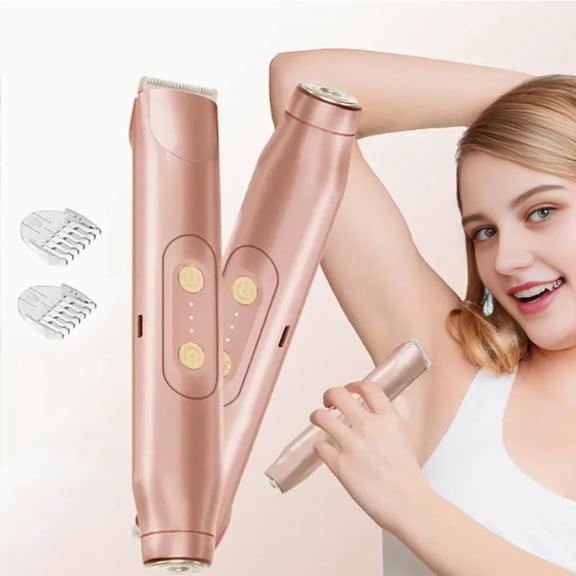 mdesiwst Women Electric Shaver Double Heads USB Rechargeable Waterproof Portable Face Body Bikini Area Arm Leg Hair Removal Epilator Razor Trimmer