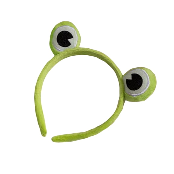 mdesiwst Women Headband Soft Coral Velvet Headband with Anti-Slip Teeth Cartoon Frog Design Elastic Hair Hoop Hair Fixing Hair Accessory
