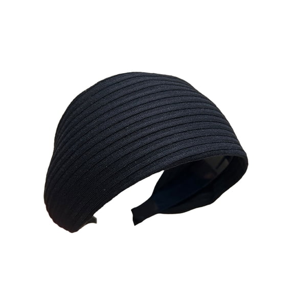 mdesiwst Women Headband Vertical Pit Texture Soft Fabric Wide-Brimmed Hair Hoop Autumn Winter Makeup Washing Face Hair Accessory