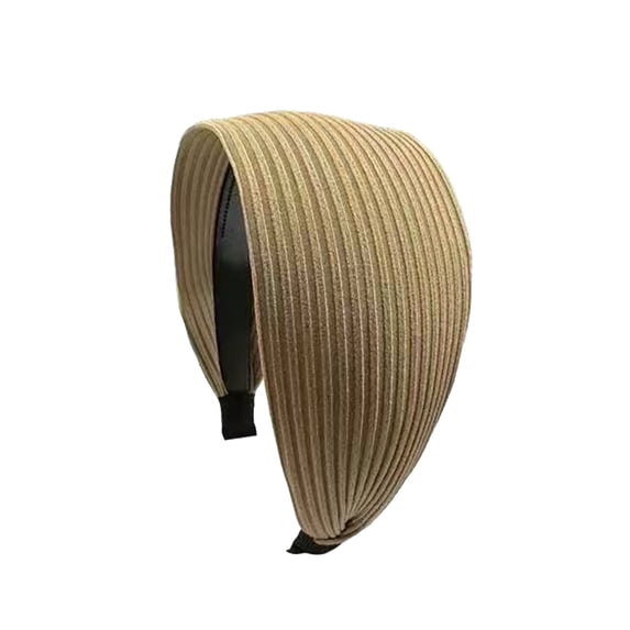 mdesiwst Women Headband Vertical Pit Texture Soft Fabric Wide-Brimmed Hair Hoop Autumn Winter Makeup Washing Face Hair Accessory